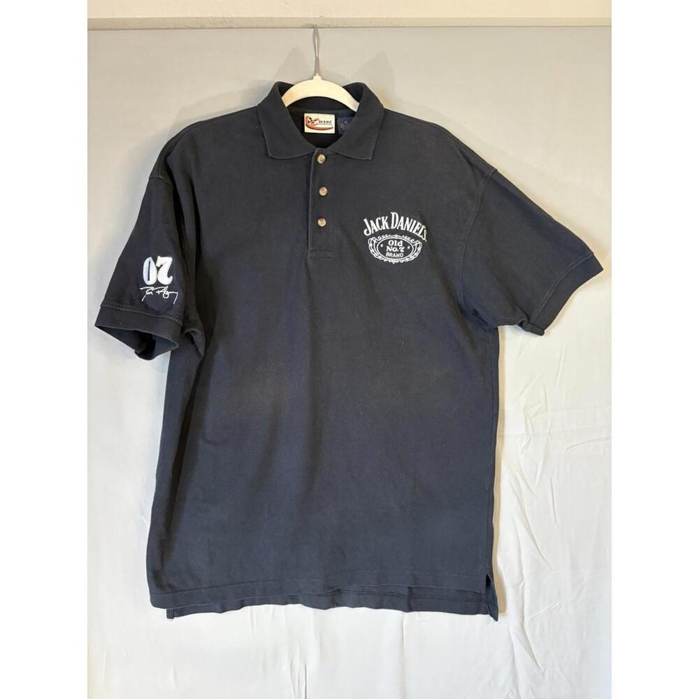 Jack Daniel’s Polo David Blaney Nascar #07 Black Men’s Size M 100% Cotton